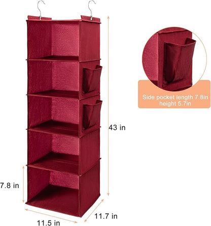 BOOMIBOO Hanging Closet Organize and Shelves，5-Hanging Shelf - Image 3