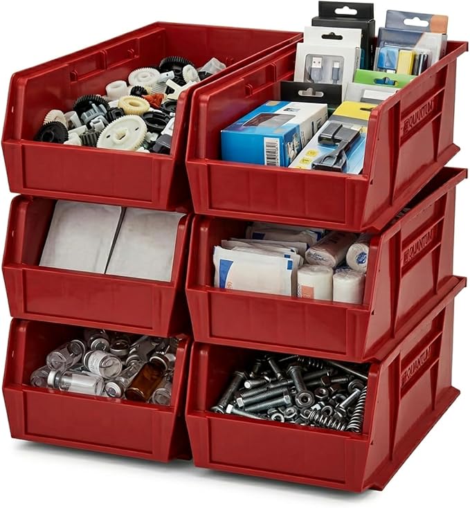Quantum Storage QUS238 Heavy-Duty Stackable Plastic Storage Bins - Image 2
