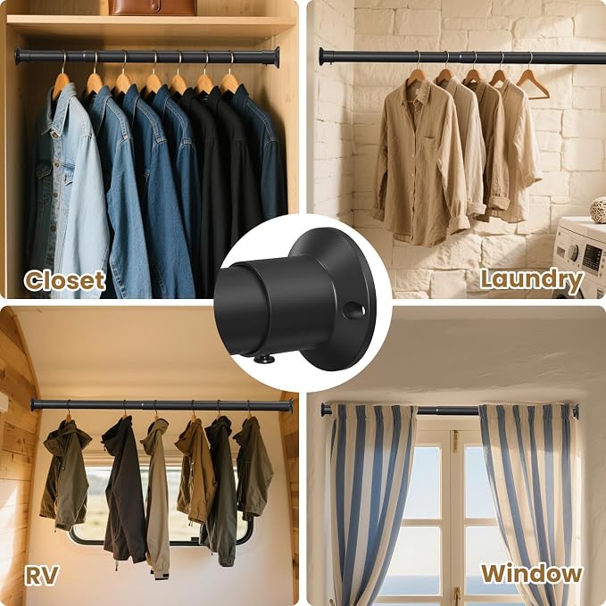 Closet Rod, 18 to 32 Inches Matte Black Closet Rods - Image 8