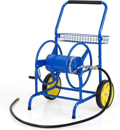 Goplus Garden Hose Reel Cart, 230ft 5/8" or 300ft 1/2" Heavy-Duty Metal Hose by Goplus