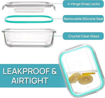 Vtopmart 5 Pack 35oz Glass Food Storage Containers - Image 6