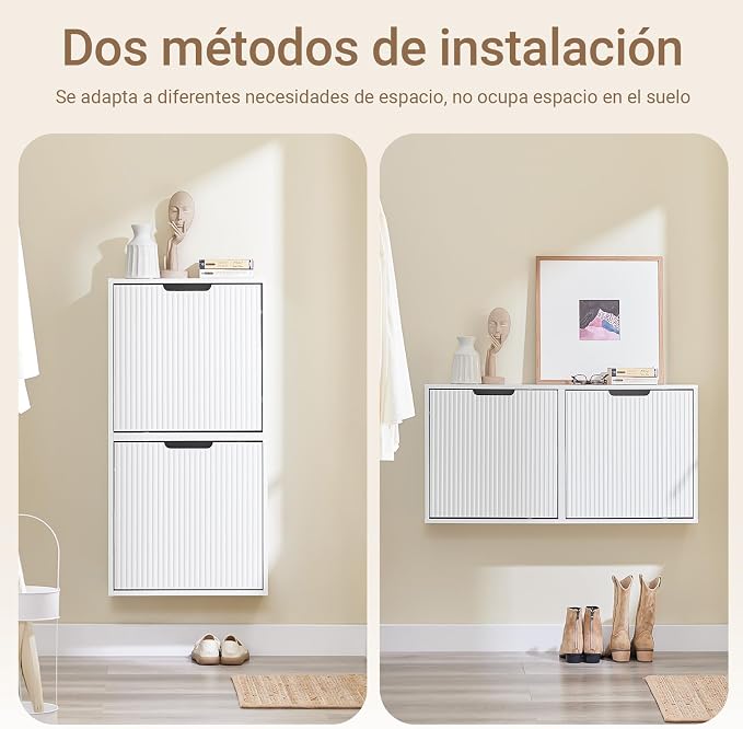 SoBuy Wall Mounted Slim Shoe Cabinet - Image 4