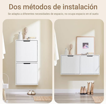 SoBuy Wall Mounted Slim Shoe Cabinet - Image 4