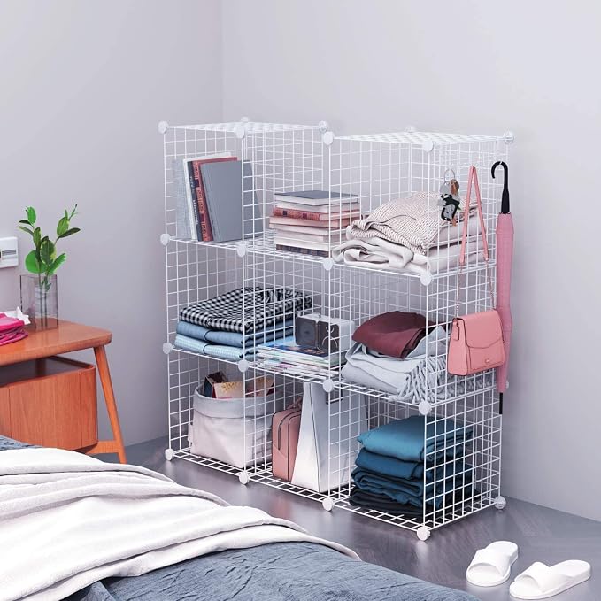 C&AHOME Wire Cube Storage, 8-Cube Organizer Metal C Grids Storage, Storage Bins - Image 5