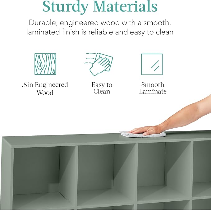 Best Choice Products Kids Bookcase 8-Cube Storage Organizer, 11in Shelf Opening - Image 6