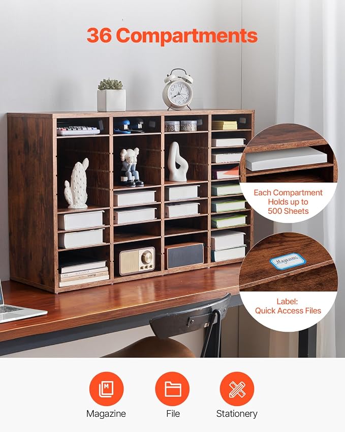 VEVOR Literature Organizer, 36 Compartments Office Mailbox - Image 6