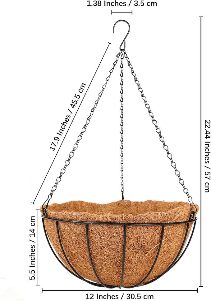 HKZ Hanging Basket Planter Plants Outdoor - Image 4