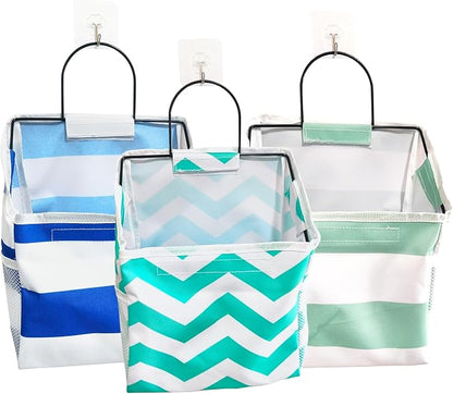 Wall-Hanging Storage Bags, Desktop Organizer Basket Cotton Linen Hanging by RUIPBOTE