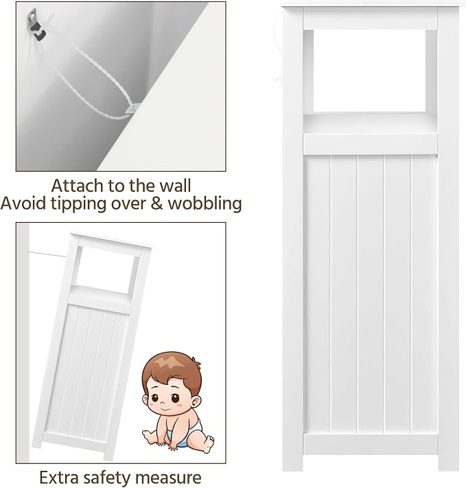 Yaheetech Bathroom Storage Cabinet Bathroom Floor Cabinet Freestanding Storage - Image 9