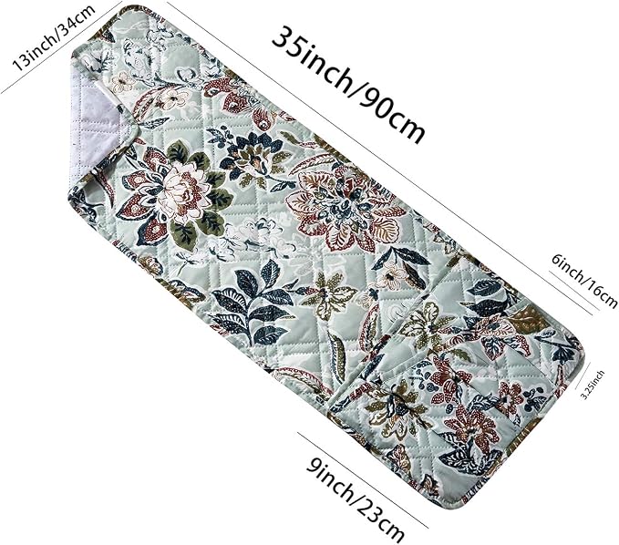 Brilliant Sunshine Vintage Beautiful Green Flowers Couch Armrest 5 Pockets - Image 2