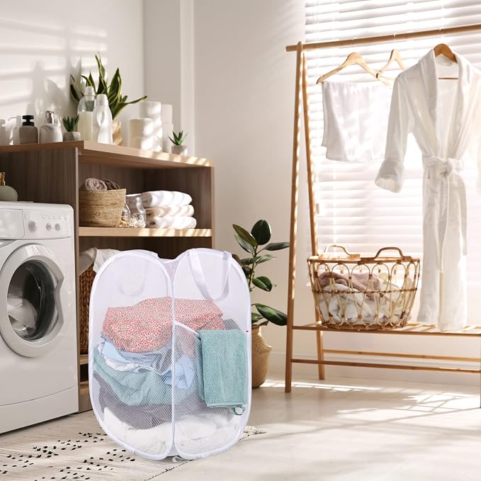 BATTOO Deluxe Strong Mesh Pop up Laundry Hamper Basket - Image 6