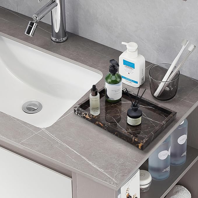 Real Natural Marble Tray for Bathroom, Kitchen and Desktop, Rectangle Genuine - Image 5