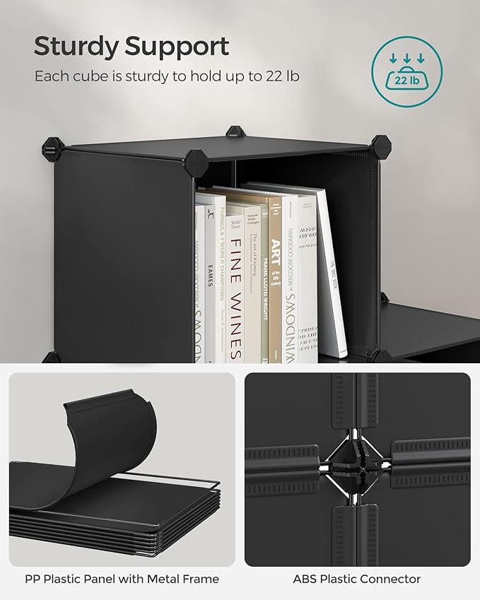 SONGMICS 6 Cube Storage Organizer, Modular Bookshelf, DIY Closet Organizers and - Image 4