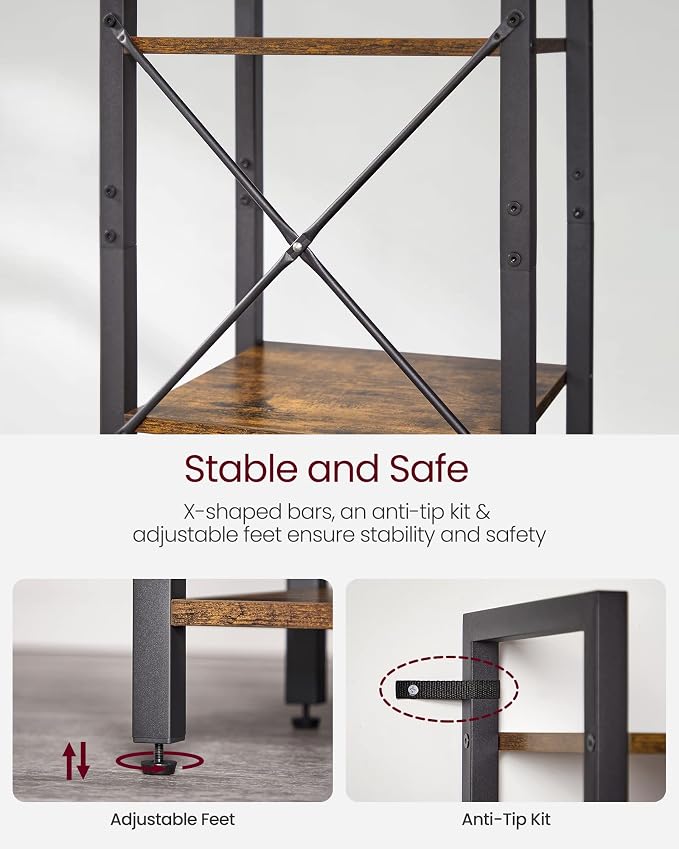 VASAGLE 6-Tier Bookshelf, Bookcase - Image 4