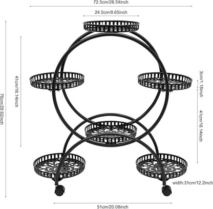 4 Tier Iron Plant Stand, Indoor Metal Rack - Image 2