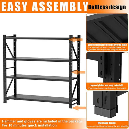 torage Shelves, Garage Shelving Heavy Duty Metal Adjustable Garage Shelves - Image 3