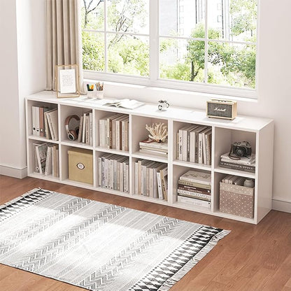 NELYE 8 Cube Organizer Bookcase White Open Shelf | Suitable - Image 5