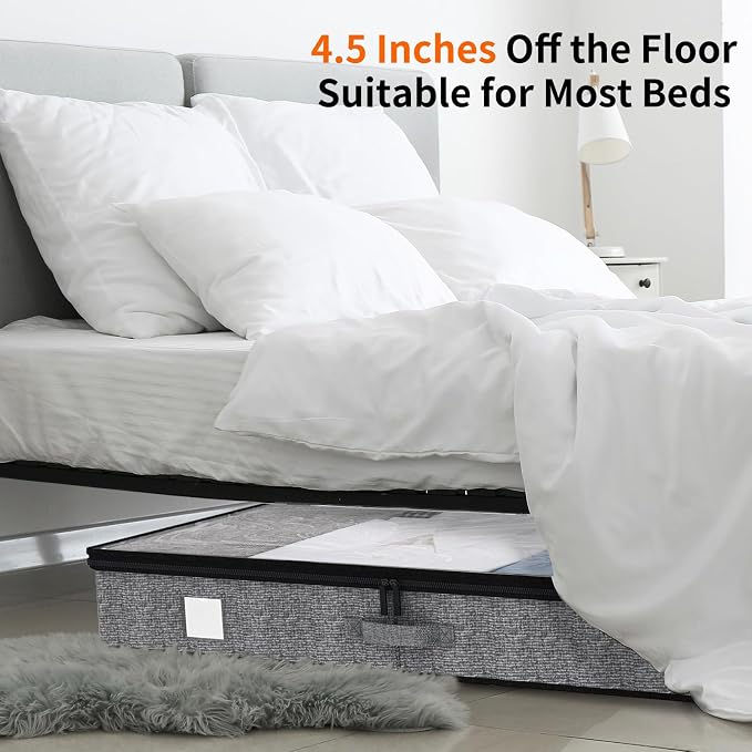 Fixwal Under Bed Storage Containers 4 Pack, Reinforced Underbed Organizer Below - Image 6