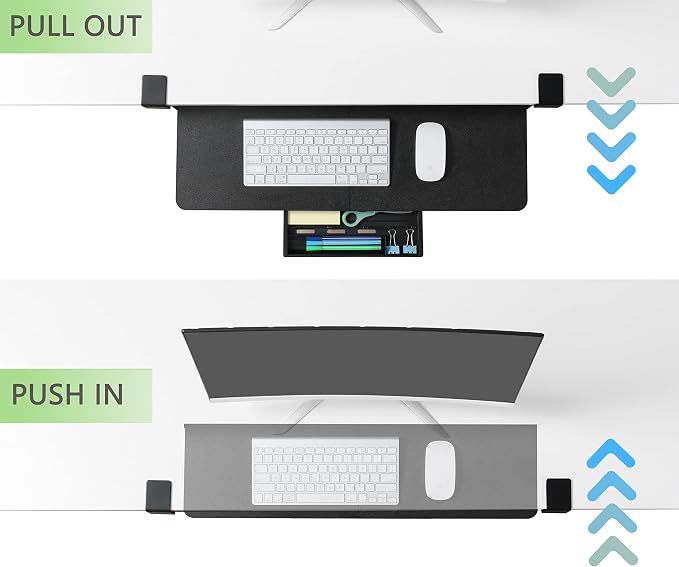 ETHU Keyboard Tray Under Desk, 26.77" X 11.81" Large Size Keyboard Tray - Image 4