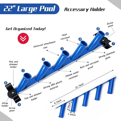 6 Pcs Swimming Pool Accessories Holder Set 4 Pool Pole Hanger Cleaning - Image 3