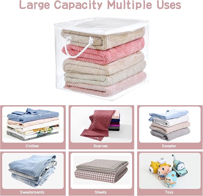 10-Pack Clear Zippered Storage Bags - Image 5