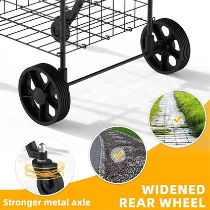 Shopping Cart for Groceries, Folding Utility Cart - Image 5