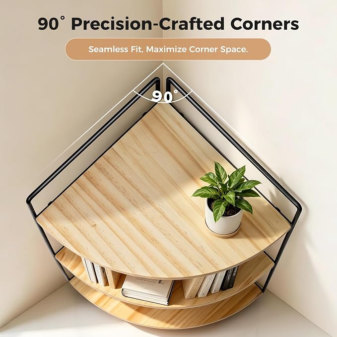 3 Tier Corner Bathroom Counter Organizer – Solid Wood + Metal Stand, Bathroom - Image 7
