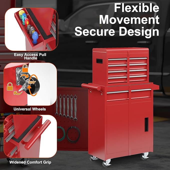 AirWire 5-Drawer Tool Chest, Rolling Tool Storage Cabinet - Image 5