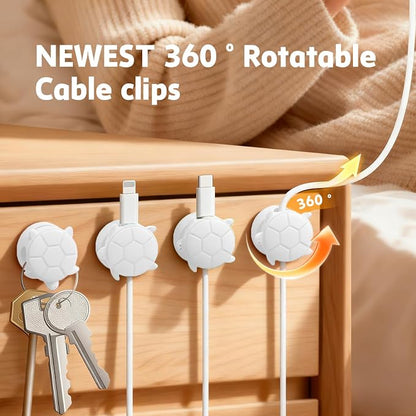 8 Pack Rotatable Cable Clips, Cord Organizer Spring Clip Cord Holder - Image 3