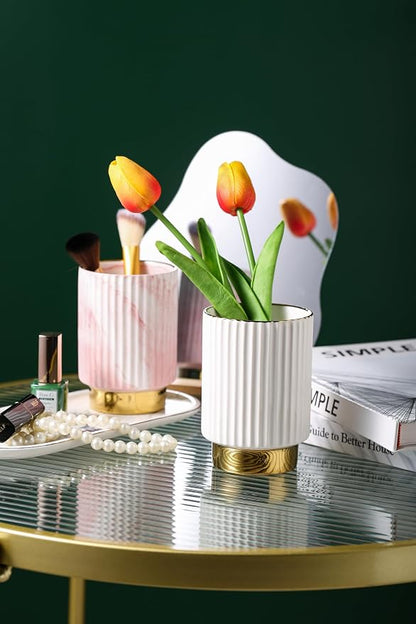 IEEK Makeup Brush holder Organizer, Glass Cosmetic Makeup Brush Cup Ceramics - Image 7