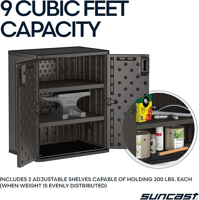 Suncast Heavy-Duty Resin Outdoor Storage Cabinet, Made in the USA - Image 6