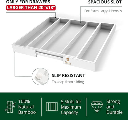 ROYAL CRAFT WOOD Luxury Bamboo Kitchen Drawer Organizer - Image 4