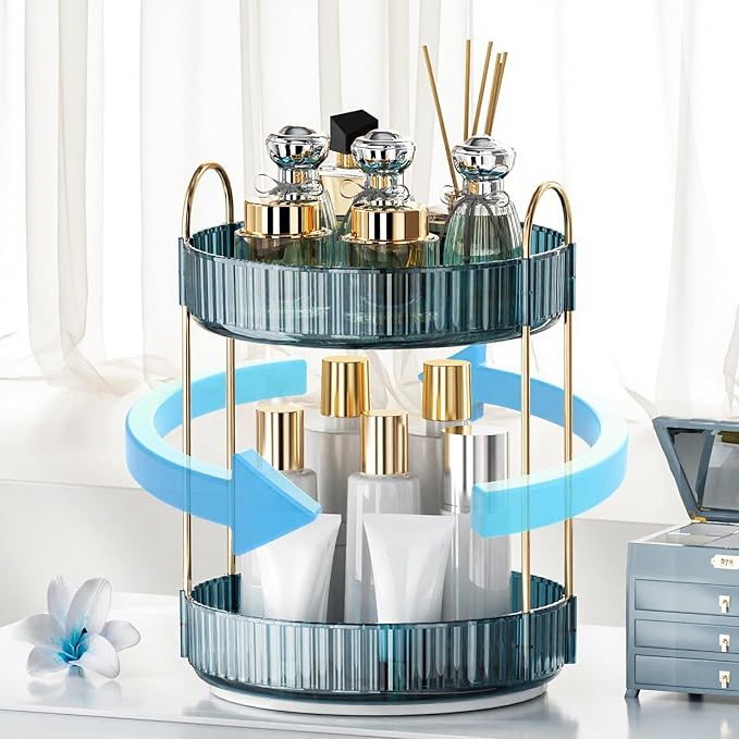 360° Rotating Makeup Organizer, Bathroom Organizers and Storage Holder Rack by INVSSENEORGANIZERS