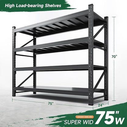 Letaya 8000LBS Storage Shelves Heavy Duty, 4 Tier Adjustable Utility Rack Shelf - Image 2