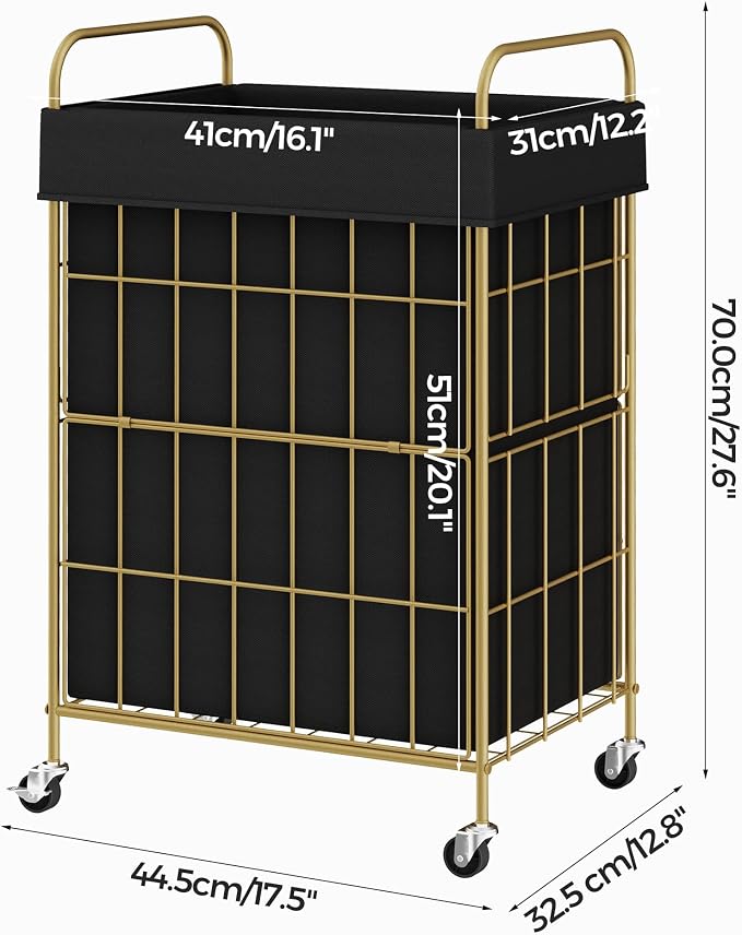 Laundry Hamper with Wheels, 90L Laundry Basket with Handle, Laundry Sorter with - Image 7