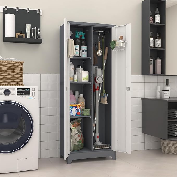 Broom Closet, Metal Storage Cabinet - Image 7
