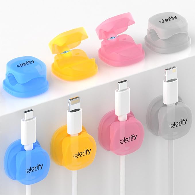 Spring Cable Clips 8-Pack Adhesive Cord Holders by Unknown