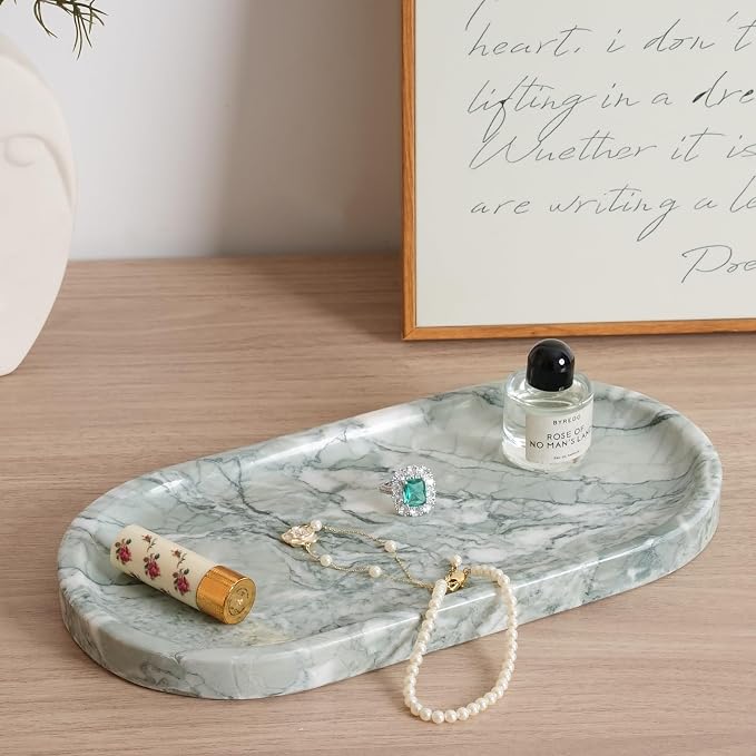 Koville Marble Bathroom Tray for Countertop, Vanity Tray Stone Trays for Decor - Image 6