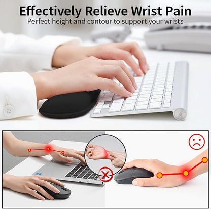 Bloss 2 Black Wrist Rest for Mouse & Keyboard, Ergonomic Wrist Support | Soft - Image 3