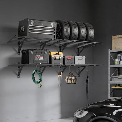 VEVOR 2-Pack Heavy Duty Garage Wall Shelving, 2 x 6 ft Steel Wall Mounted - Image 2