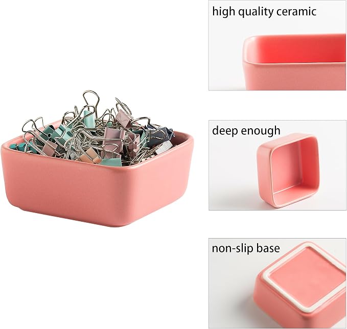 Ceramic Paper Clip Holder for Desk Cute Binder Holder Paperclip Holders for - Image 5