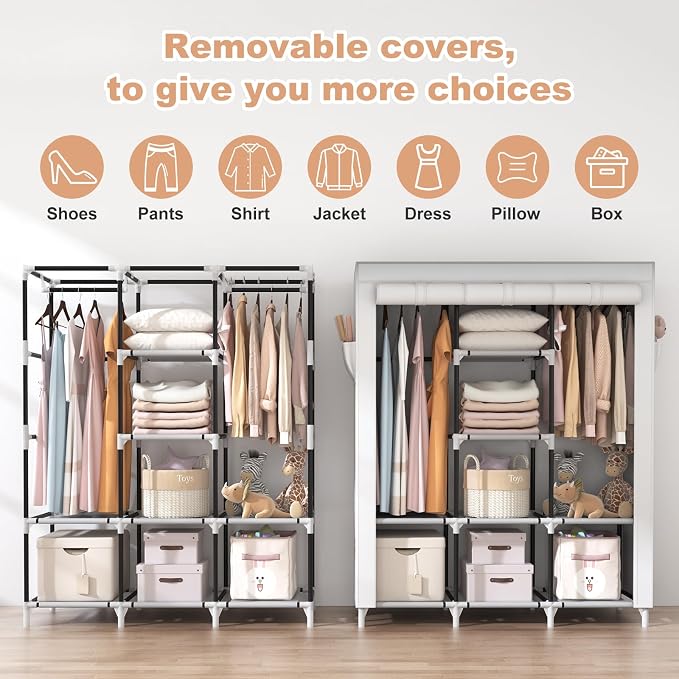 VTRIN Portable Closet Wardrobe for Hanging Clothes - Image 4