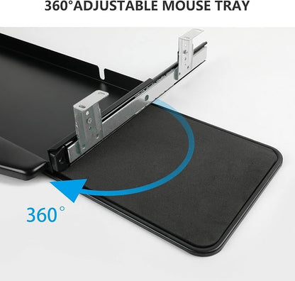 Solid Steel Under Desk Keyboard Tray Slide Out - Image 7