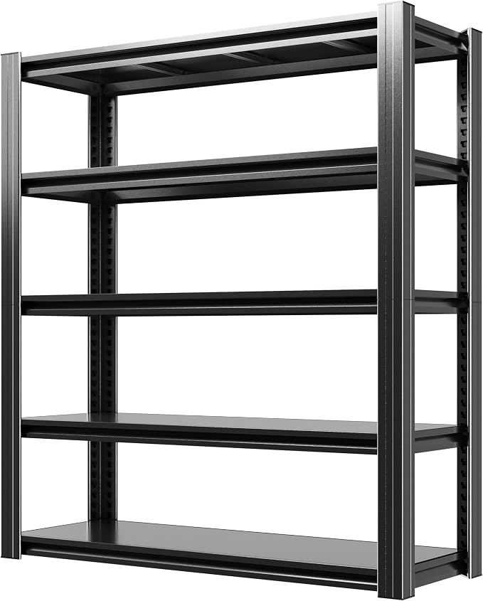 78" H Garage Shelves, Garage Shelving Heavy Duty, 3000Lbs 5 Tier Adjustable by VIYET