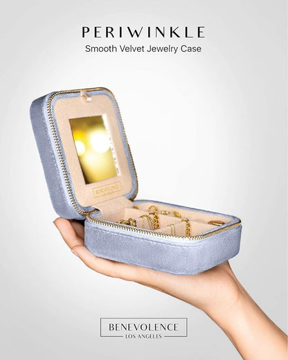 Benevolence LA Plush Velvet Jewelry Box | Travel Jewelry Case Organizer - Image 2