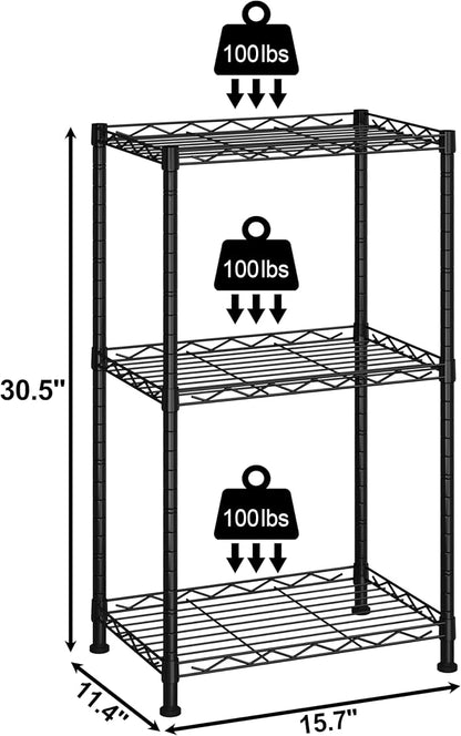 HOMEFORT Storage Shelves, 3-Wire Shelving, Metal Shelving Unit Adjustable - Image 3