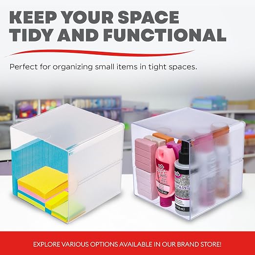 Deflecto Stackable Open Cube Organizer, Desk and Craft Organizer - Image 6
