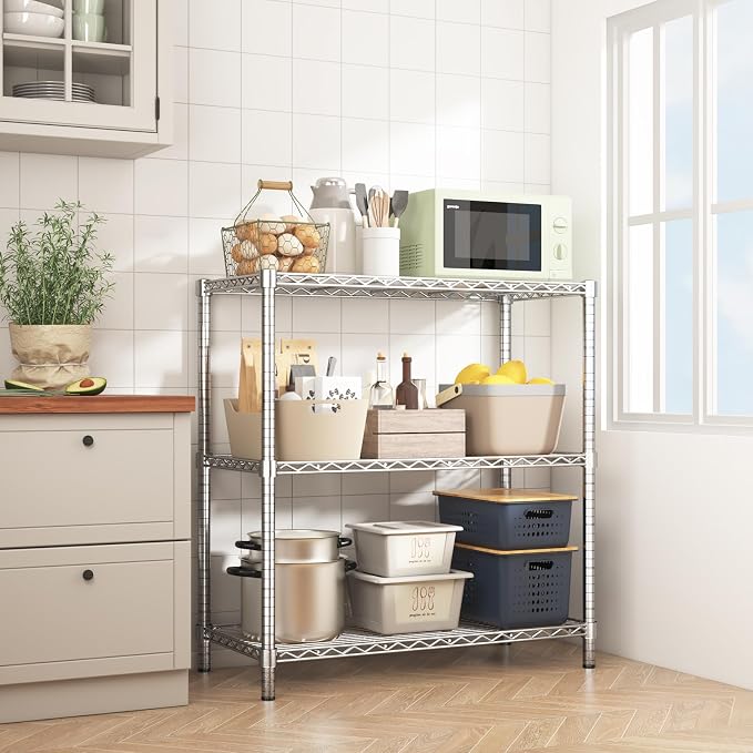ROOMTEC 3-Tier Heavy Duty Wire Shelving Unit, 1200 lbs Total Capacity - Image 2