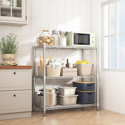 ROOMTEC 3-Tier Heavy Duty Wire Shelving Unit, 1200 lbs Total Capacity - Image 2