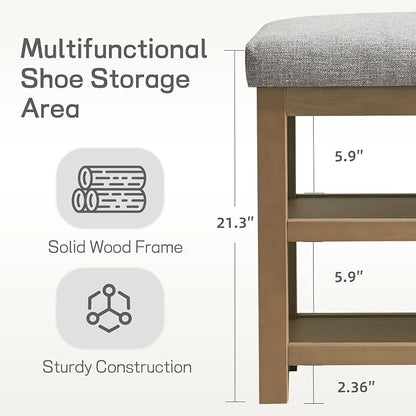 Zihanhome 2 Tier Shoe Rack Bench - Image 4